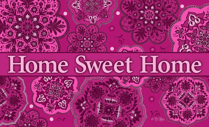 Home Marrakesh Home Pink Flower Ornate Design Doormat Home Decor