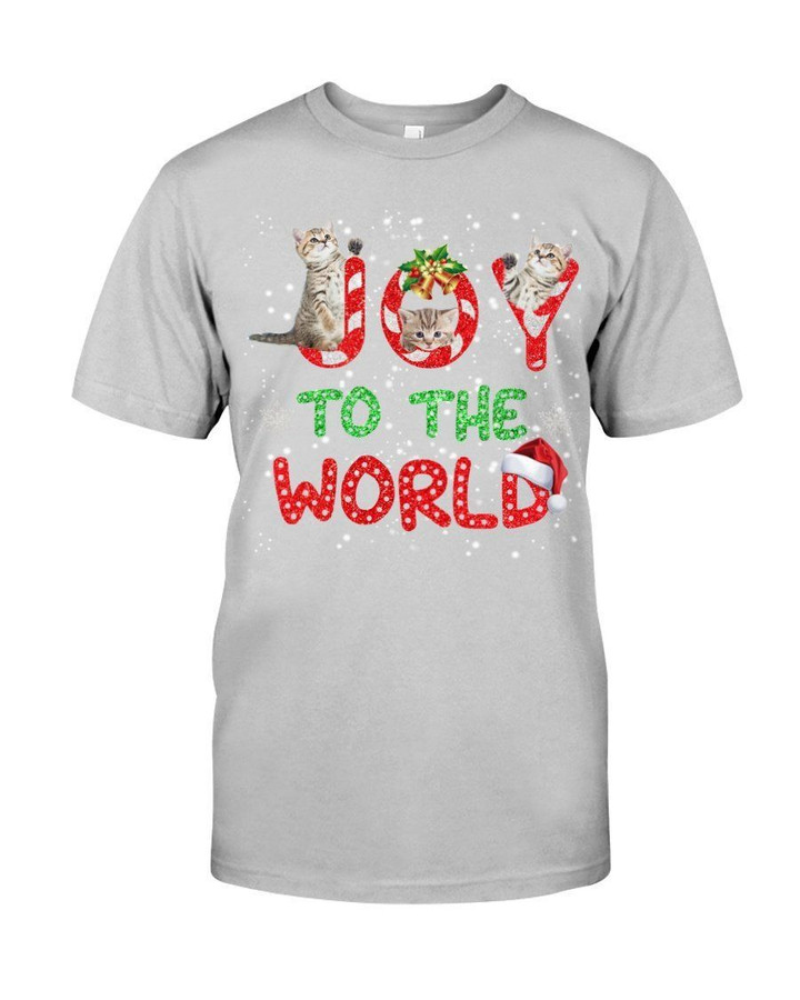 Joy To The World Cat Gift For Cat Lovers Guys Tee
