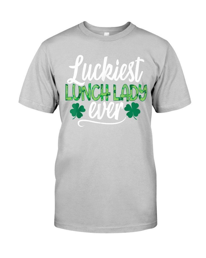 Luckies Lunch Lady Ever Emerald Green Clover Pattern St Patrick's Day Gift Guys Tee
