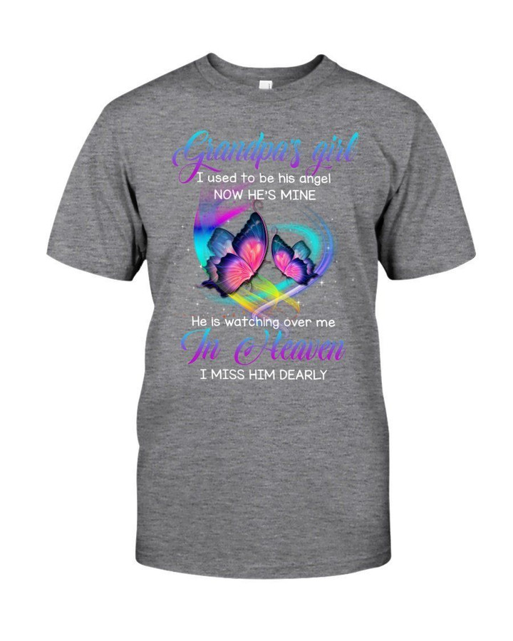 Infinity Butterfly Gift For Angel Grandpa He Is Watching Over Me In Heaven Guys Tee