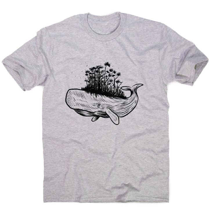 Whale Forest Hand Drawn Yellow T-shirt