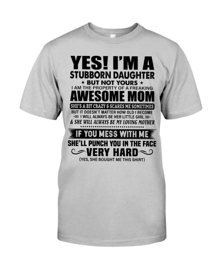My Awesome Mom Will Punch In Your Face If You Mess With Me Gift For Mom Guys Tee