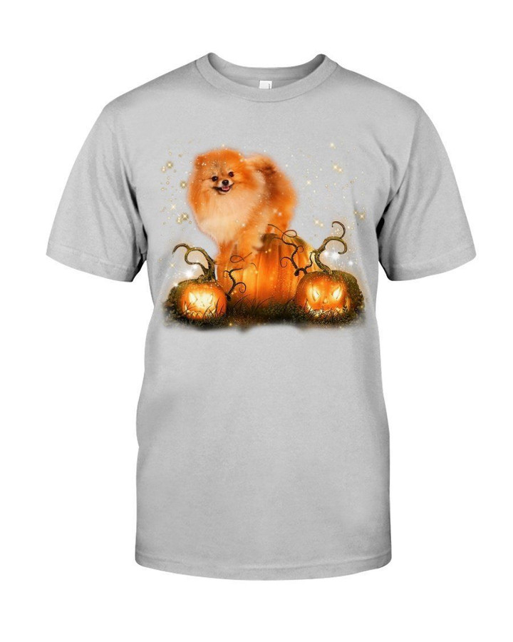 Magical Halloween Night Pomeranian Gift For Dog Lovers Guys Tee