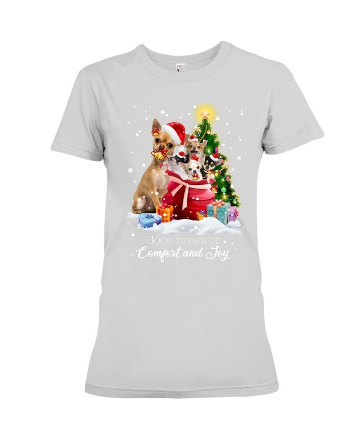 Chihuahua Good Tidings Of Comfort And Joy Gift For Dog Lovers Ladies Tee