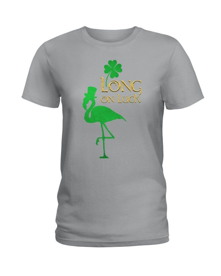 Flamingo Long On Luck Green St. Patrick's Day Ladies Tee