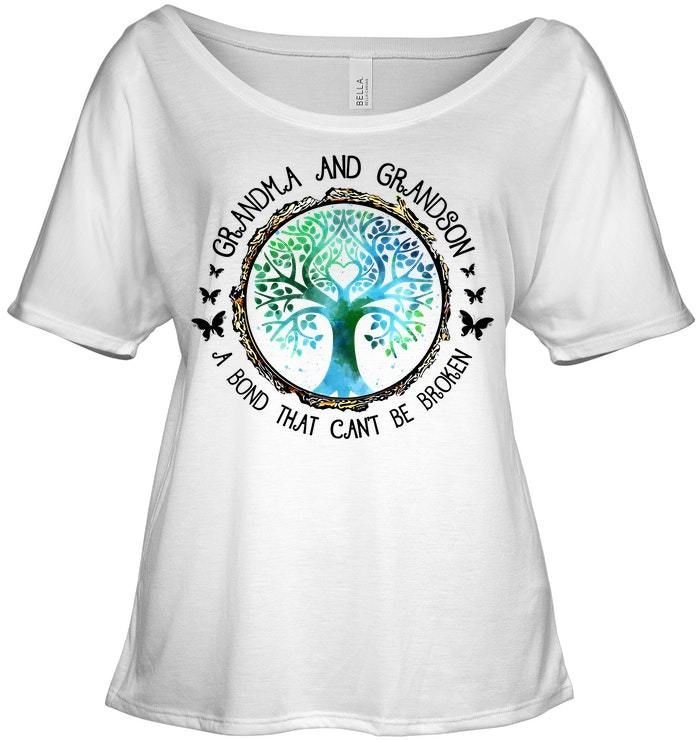 Grandma And Grandson A Bond That Can't Be Broken Ladies Tee