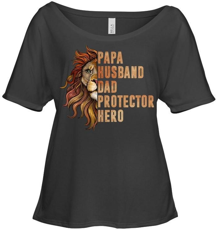 Gift For Papa Husband Dad Protector Hero Ladies Tee