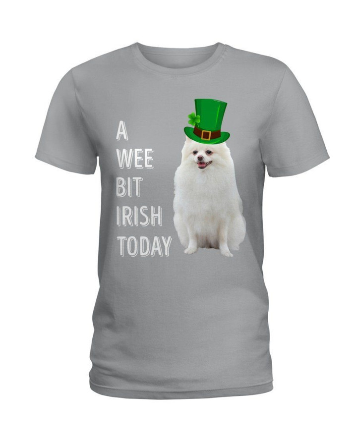 White Pomeranian Irish Today Dog Lovers St. Patrick's Day Ladies Tee