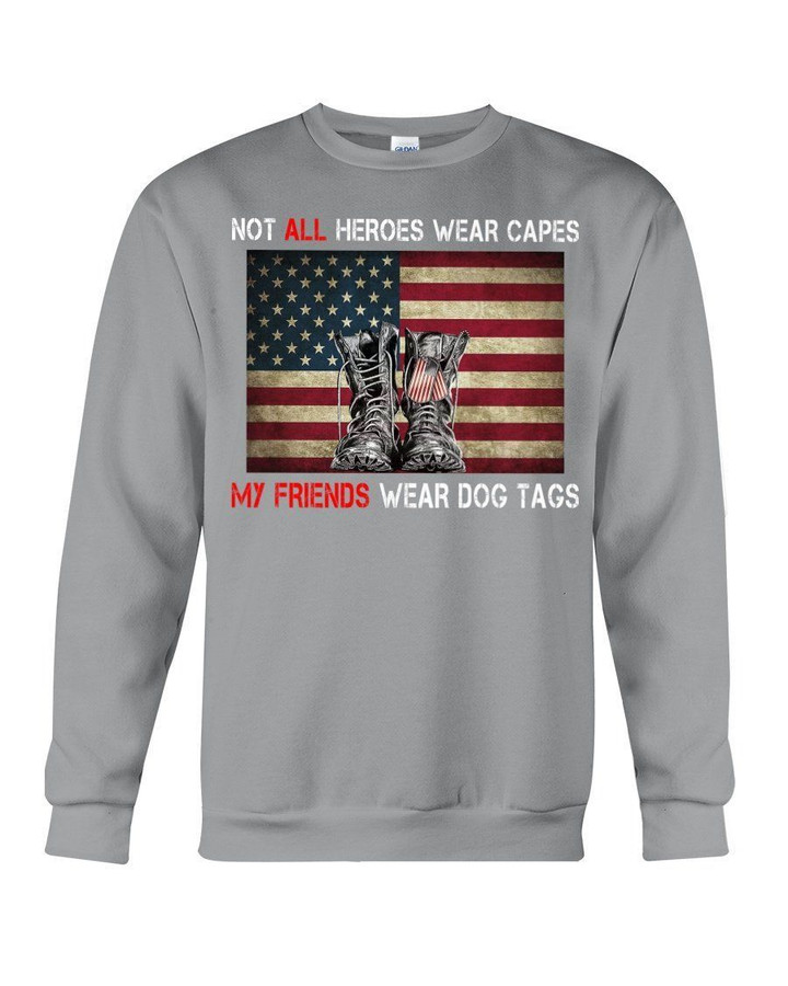 My Friends Wear Dog Tags Usa Flag Boots Gift For Men Sweatshirt