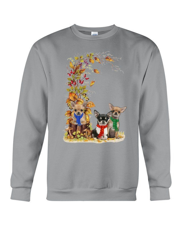 Chihuahua Under The Autumn Tree Gift For Dog Lovers Sweatshirt