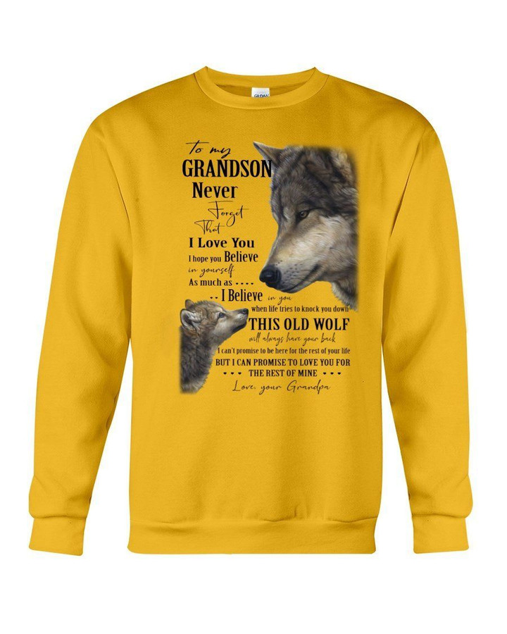 Grandpa Gift For Grandson Wolf Love You For The Rest Of Mine Sweatshirt