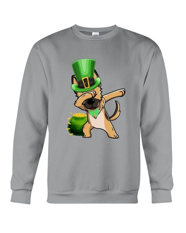 Geman Shepherd Dabbing With Pot Of Gold St Patrick's Day Gift For Dog Lovers Sweatshirt