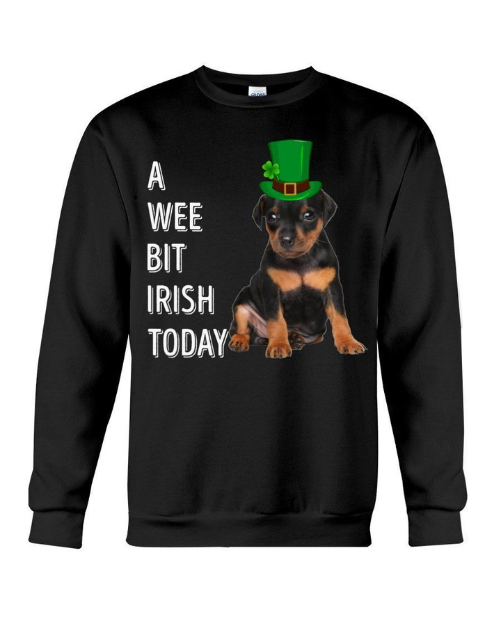 Miniature Pinscher Irish Today St. Patrick's Day Printed Sweatshirt