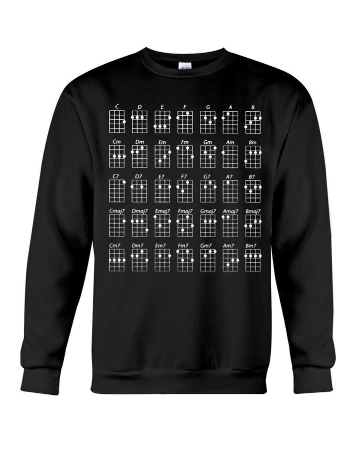 Ukulele Chords Black And White Special Gift For Ukulele Players Sweatshirt
