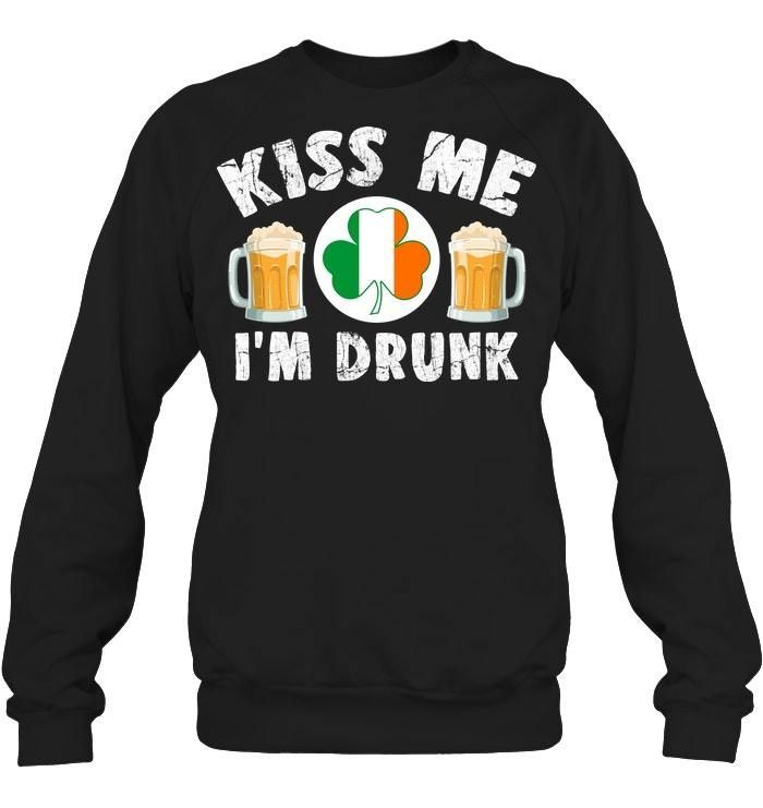 Irish Flag Love Beer Kiss Me I'm Drunk Sweatshirt