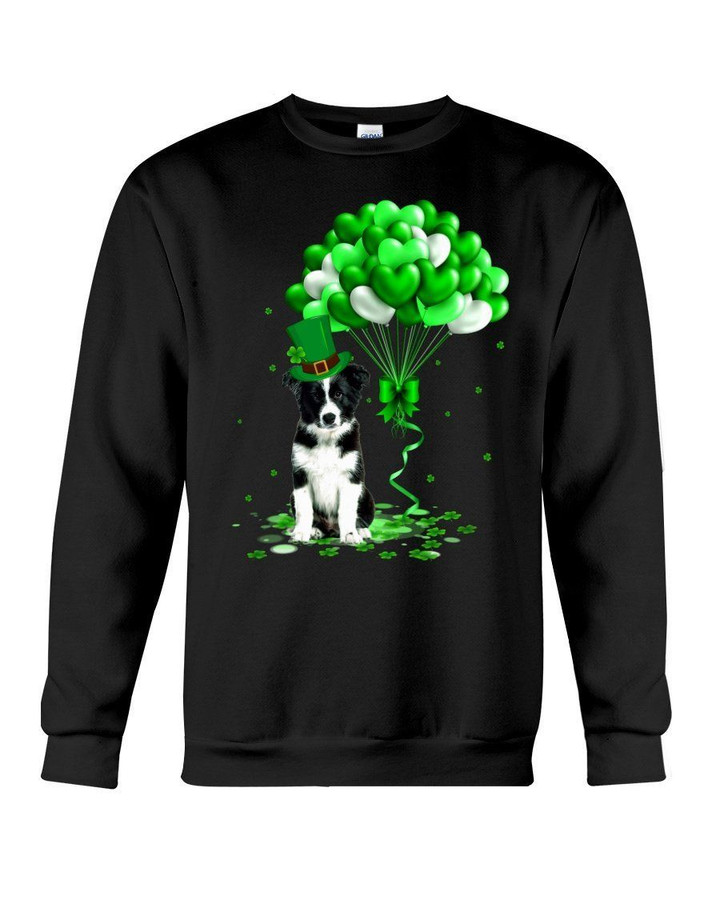 Border Collie Patrick Balloons St. Patrick's Day Color Changing Sweatshirt