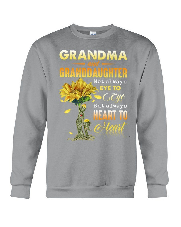 Grandma And Granddaughter Not Always Eye To Eye Always Heart To Heart Sunflowers Sweatshirt