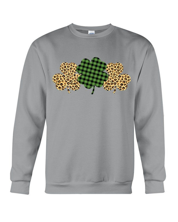 Three Shamrock Pattern Happy St Patrick's Day Sweatshirt