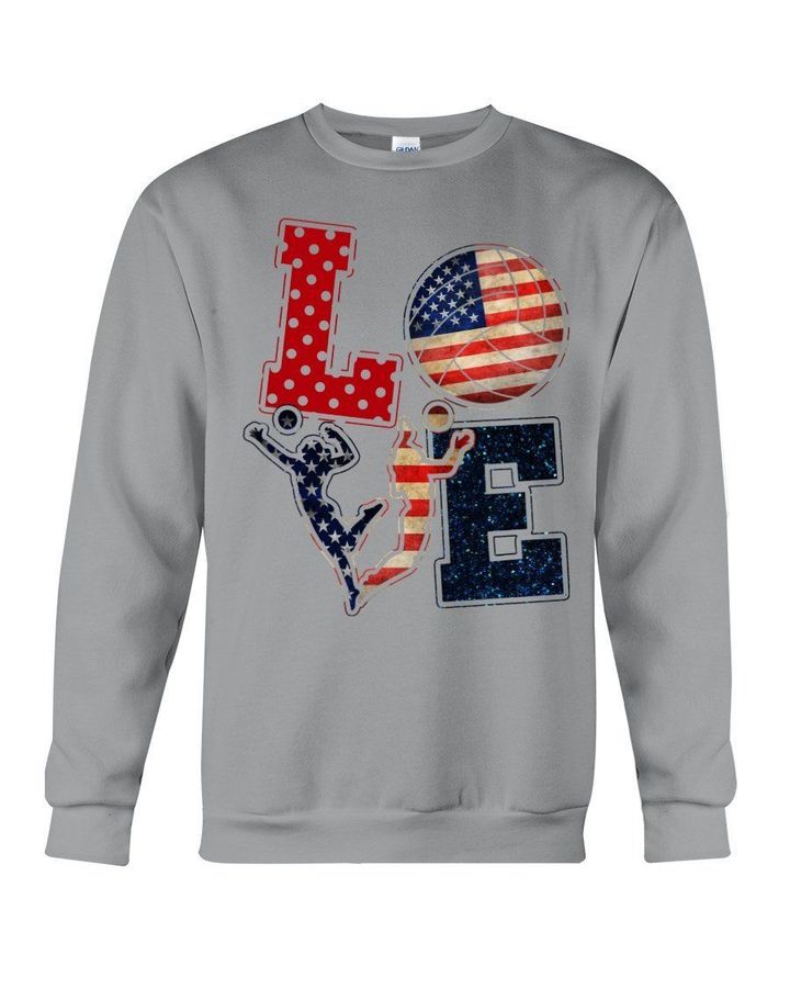 Love Football American Flag Gift For Football Players Sweatshirt