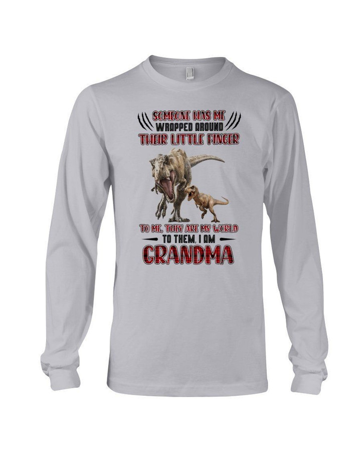 Gift For Grandma Someone Has Me Wrapped Around Roaring T Rex Unisex Long Sleeve