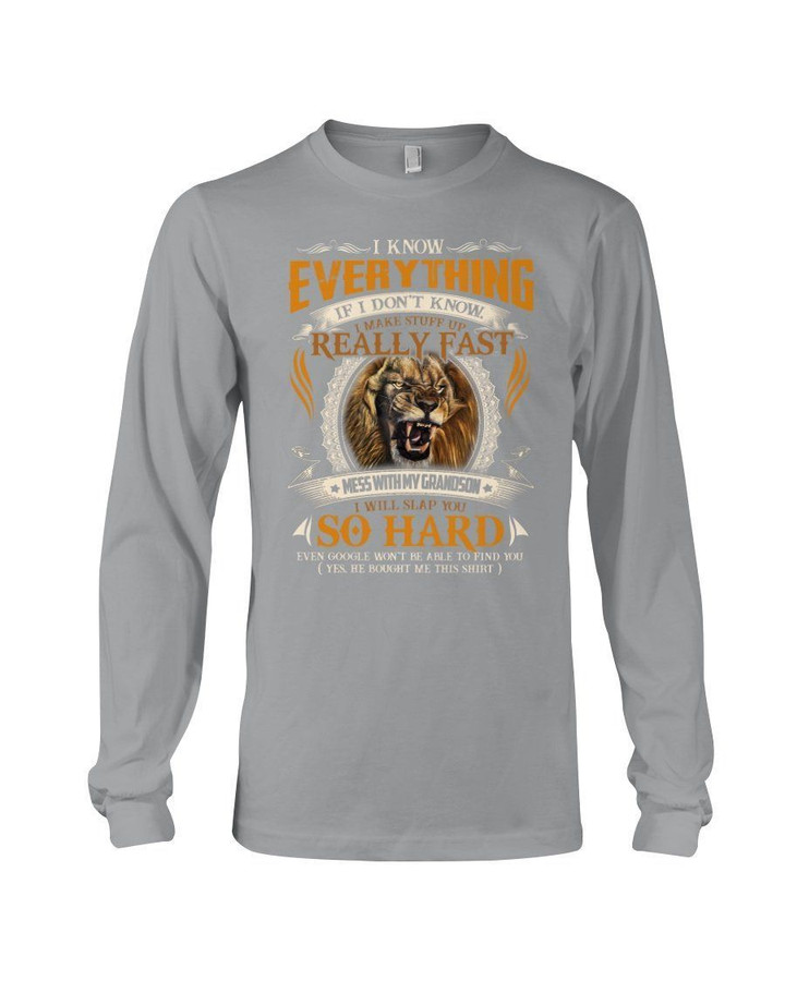 Gift For Family Roaring Lion Mess With My Grandson Unisex Long Sleeve