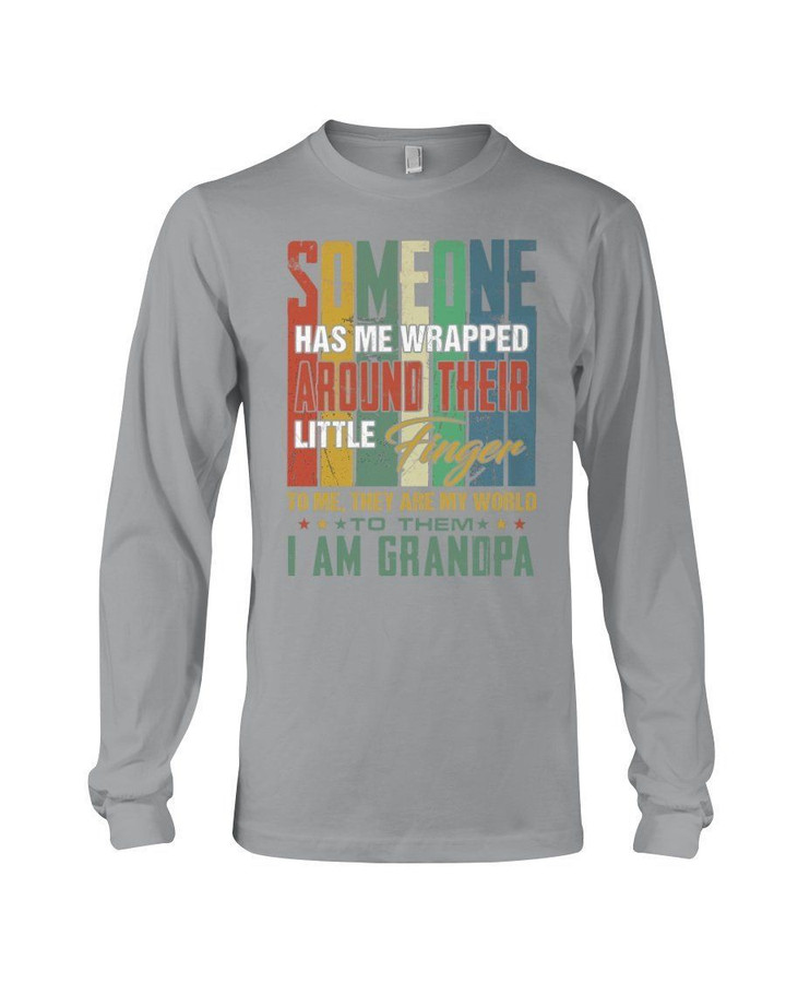Gift For Granpa They Are My World Vintage Design Unisex Long Sleeve