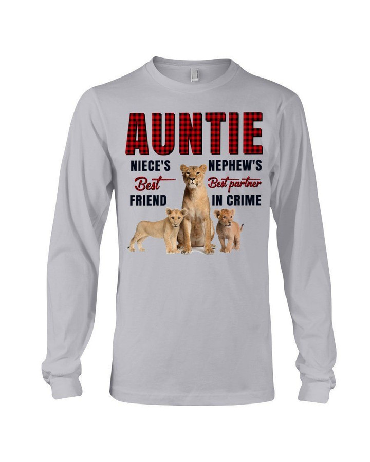 Gift For Auntie Lion Best Friend Best Partner In Crime Unisex Long Sleeve