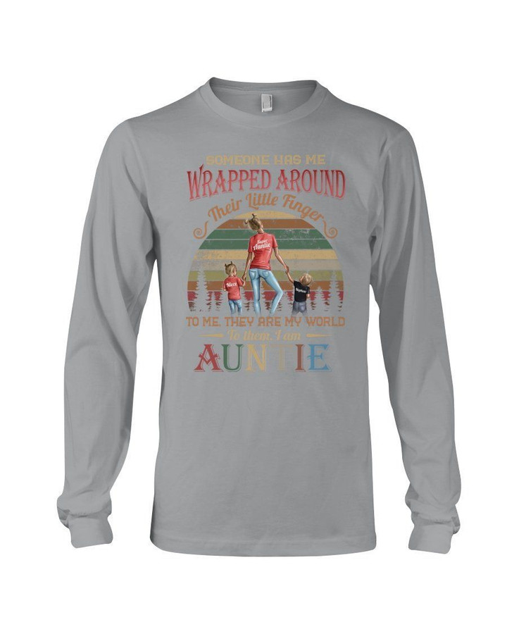 Their Little Fingers To Me They Are My World Gift For Auntie Unisex Long Sleeve