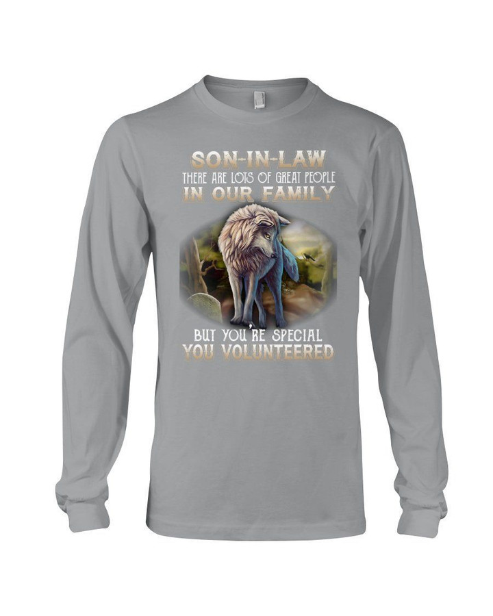 Gift For Son In Law Wolf You Volunteered Unisex Long Sleeve