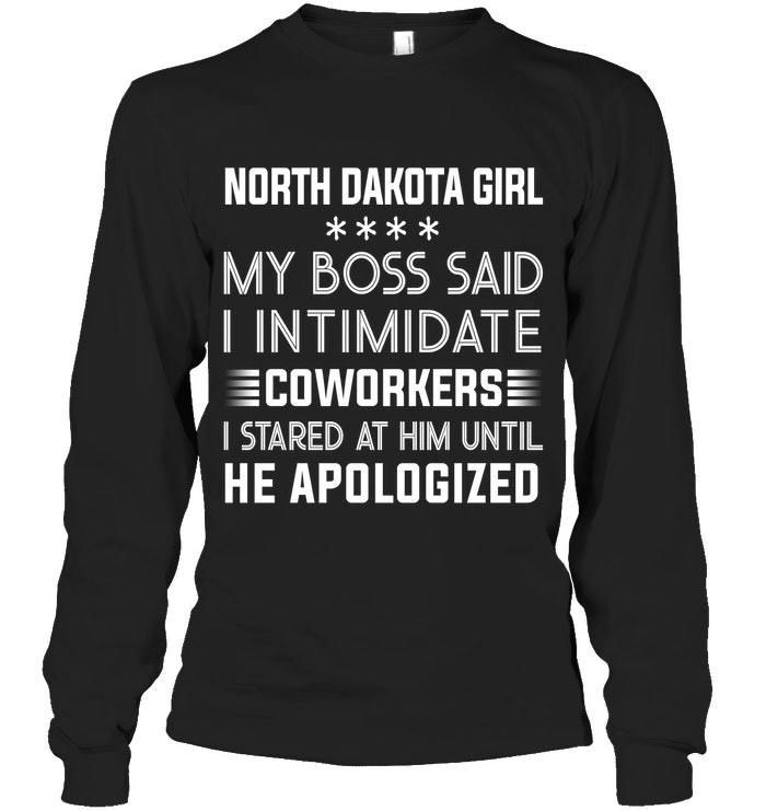 North Dakota Girl I Intimidate Coworkers Personalized Nation Gift Unisex Long Sleeve