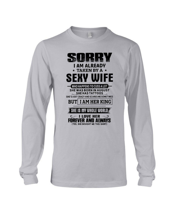 Gift For Husband Taken By An August Sexy Wife Who Happens To Cuss A Lot Unisex Long Sleeve
