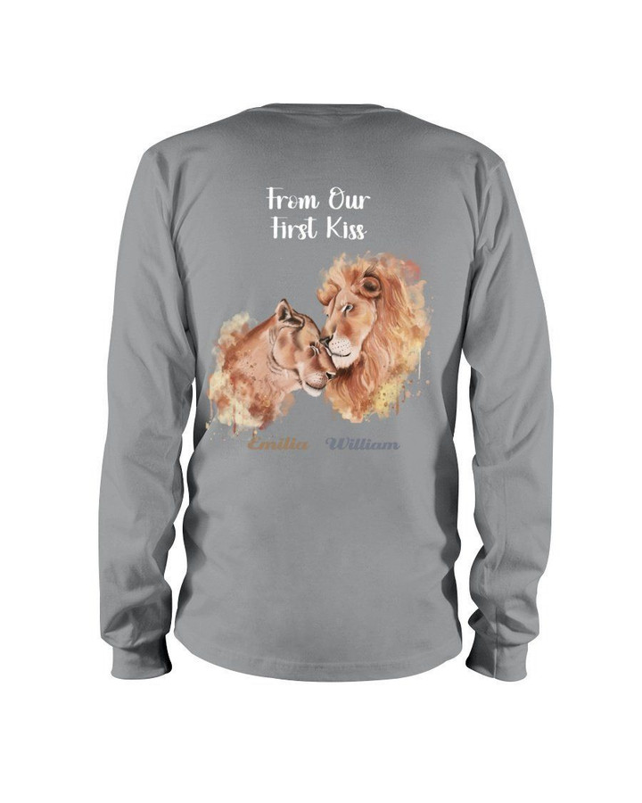 Lions From Our First Kiss Custom Name Gift For Girlfriend Unisex Long Sleeve