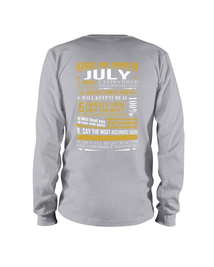 Kings Are Born In July Birthday Gift Unisex Long Sleeve