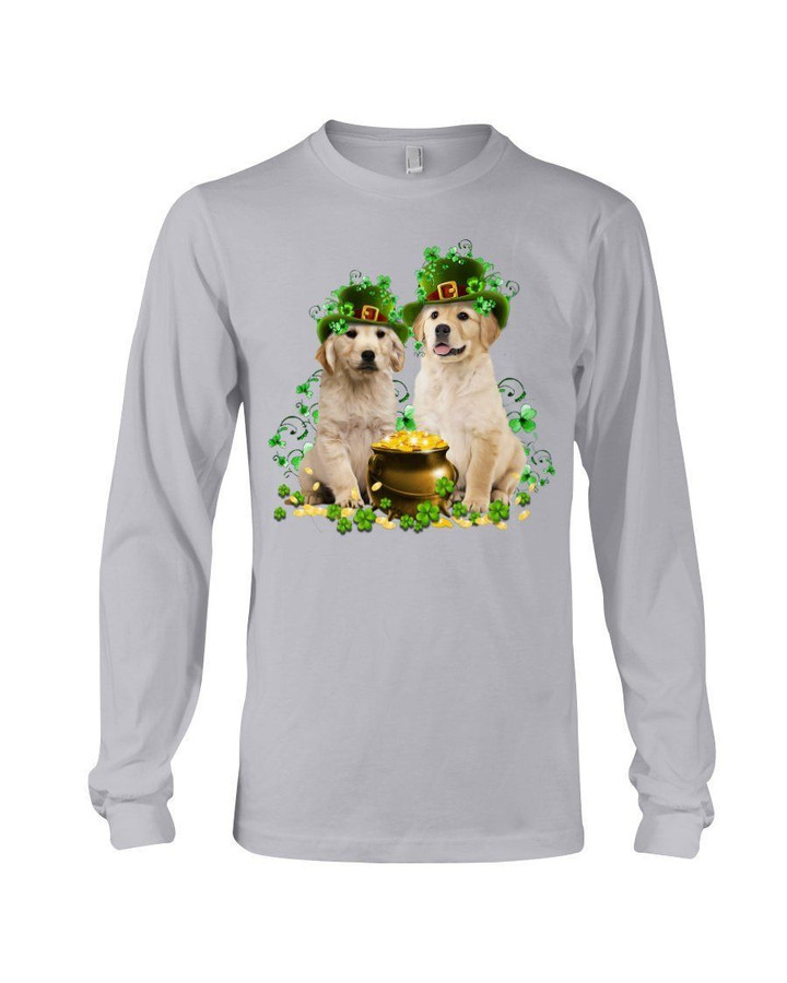 Golden Retriever Wear Top Hat And Pot Of Gold St Patrick's Day Gift Unisex Long Sleeve
