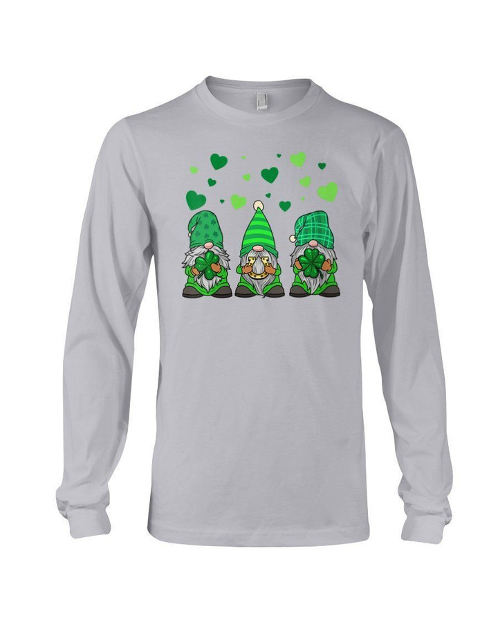 Gnome Hope Love Live Shamrock St. Patrick's Day Printed Unisex Long Sleeve