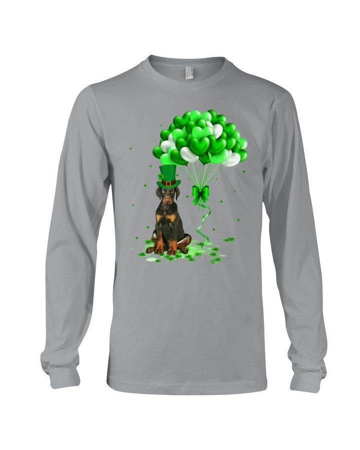 Doberman Patrick Balloons St. Patrick's Day Color Changing Unisex Long Sleeve