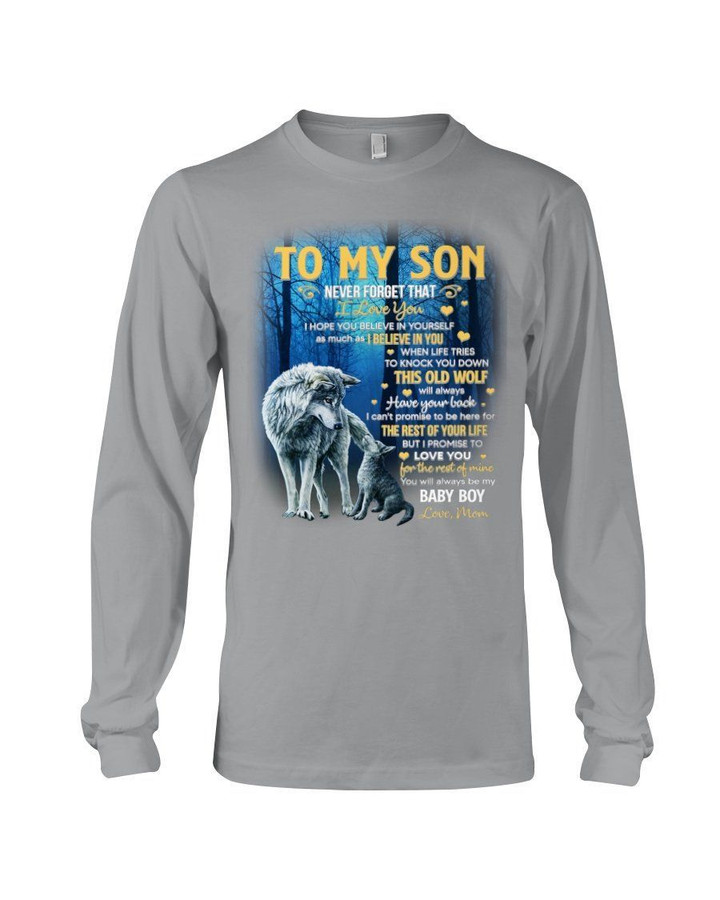 Mom Gift For Son Wolf Deep Forest Love You Unisex Long Sleeve