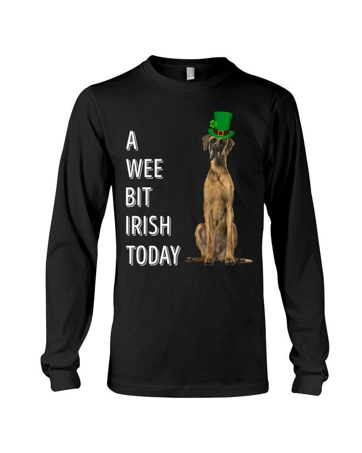 Danish Mastiff Irish Today Green St. Patrick's Day Printed Unisex Long Sleeve
