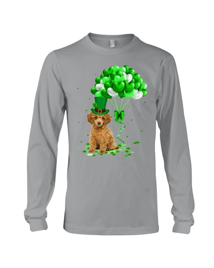 Red Toy Poodle Patrick Balloons St. Patrick's Day Color Changing Unisex Long Sleeve