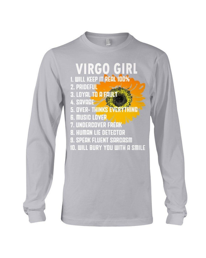 Birthday Gift For Virgo Girl Will Bury You With A Smile Unisex Long Sleeve