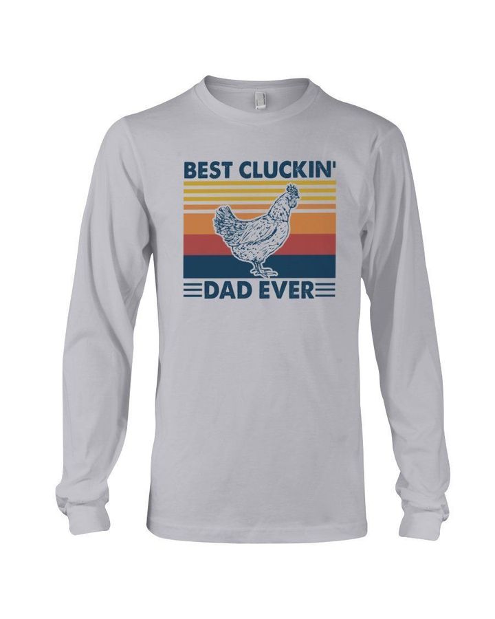Best Cluckin' Dad Ever Retro Vintage Gift For Dad Unisex Long Sleeve
