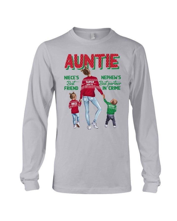 Auntie Is Important To Niece And Nephew Polka Dot Design Gift For Family Unisex Long Sleeve