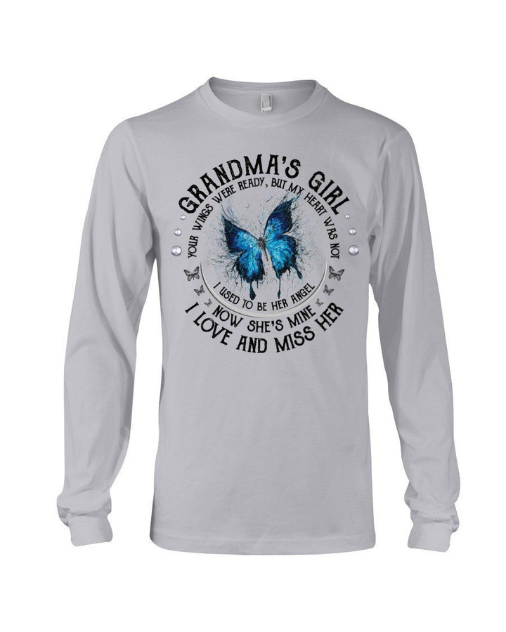 Blue Butterfly Gift For Angel Grandma Your Wings Were Ready Unisex Long Sleeve