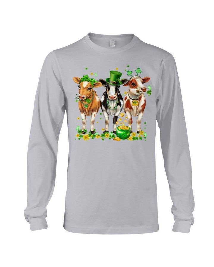 Leprechaun Cows And Pot Of Gold St Patrick's Day Gift Unisex Long Sleeve