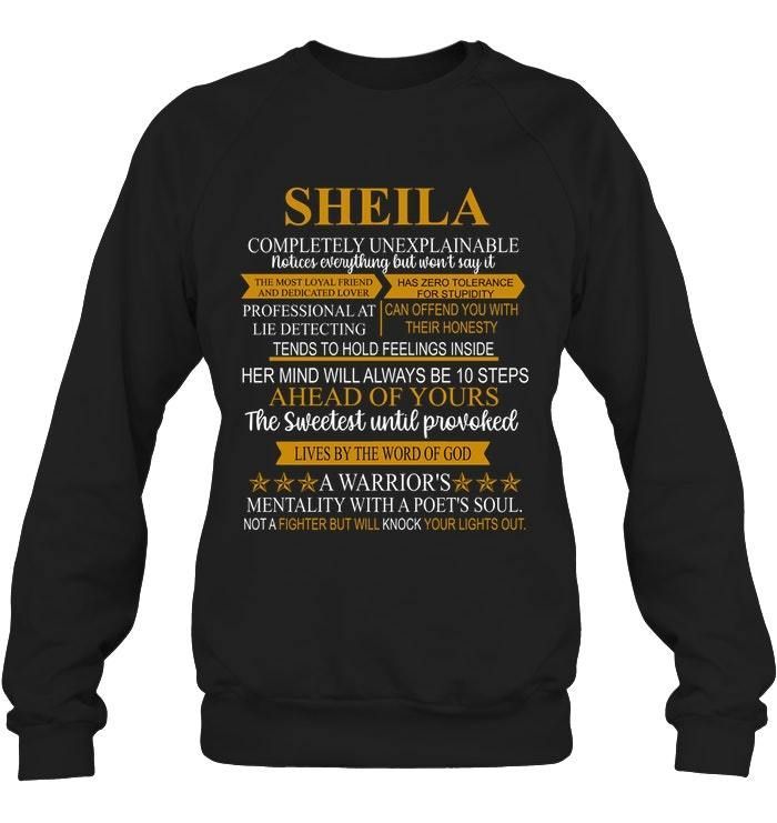 Sheila Custom Name Gift A Warrior's Mentality With A Poet's Soul Sweatshirt