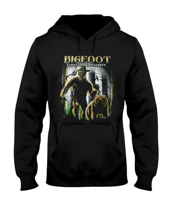 Bigfoot Forest Lands Security With Bear Gift For Men Hoodie
