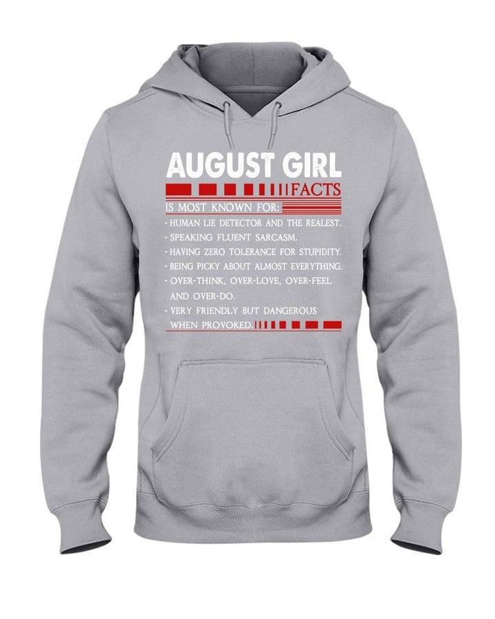 August Girl Facts Birthday Gift For Girls Hoodie