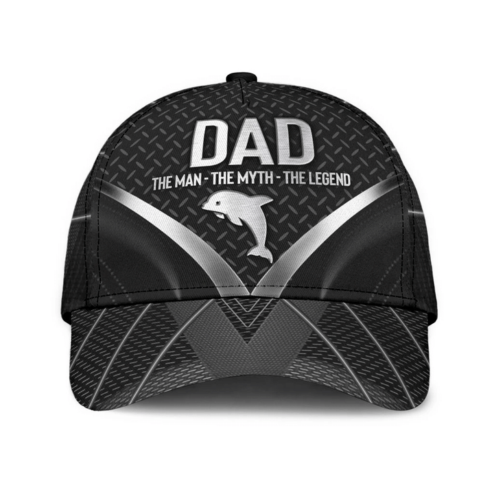 Gift For Dad The Man The Myth Dolphin Printing Baseball Cap Hat