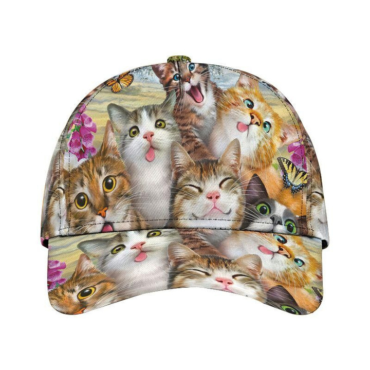 Cute Cats And Butterfly Pattern Printing Baseball Cap Hat