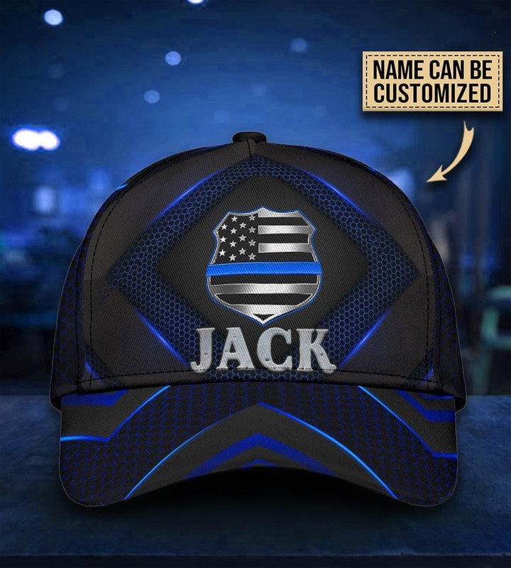 Ideal Back The Blue Carbon Printing Baseball Cap Hat Custom Name